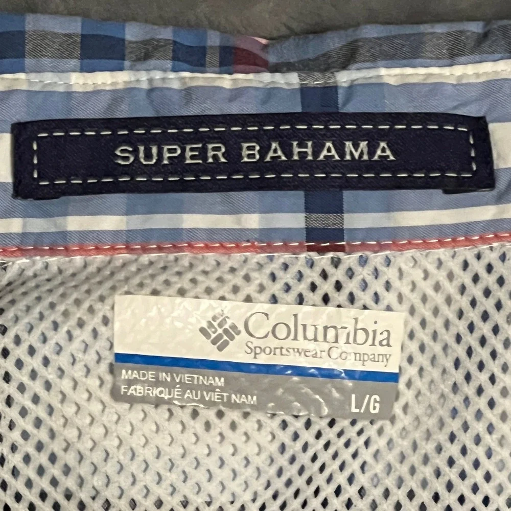 Columbia PFG Super Bahama Long Sleeve Shirt Men's Size Large Plaid Fishing